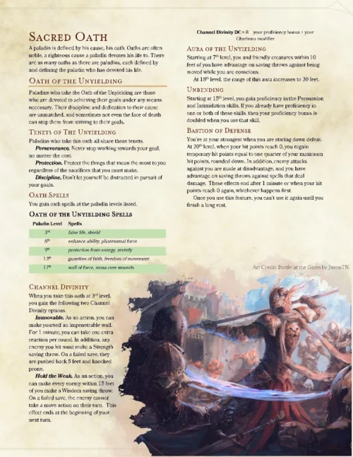 Sacred Oath - Oath of the Unyielding v2