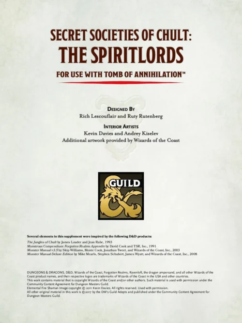 Secret Societies of Chult - The Spiritlords
