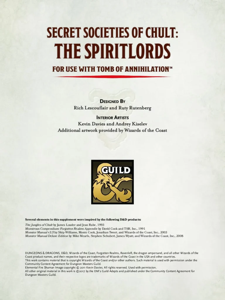 Secret Societies of Chult - The Spiritlords