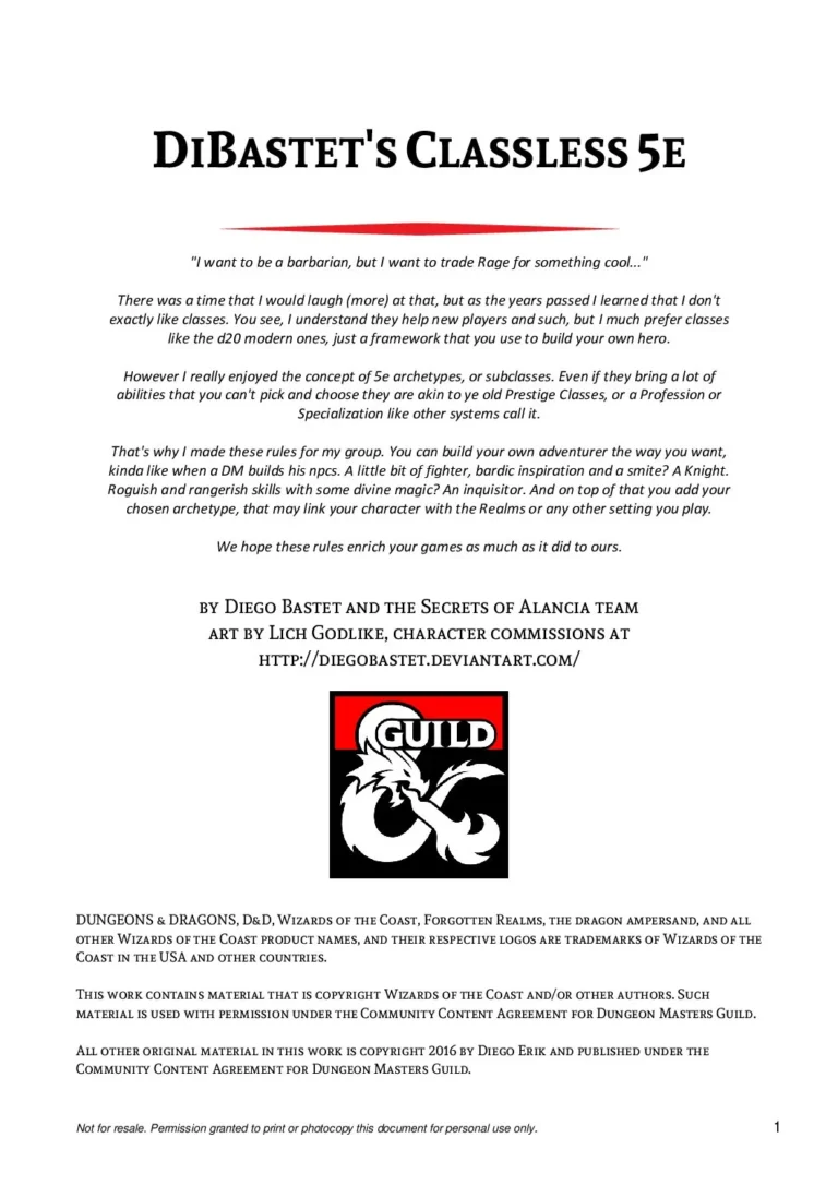 Secrets of Alancia - DiBastet's Classless 5e