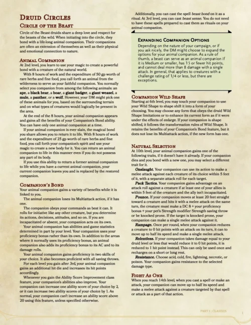Stray Chow Chow - Druid Circle - Circle of the Beast UA Ranger