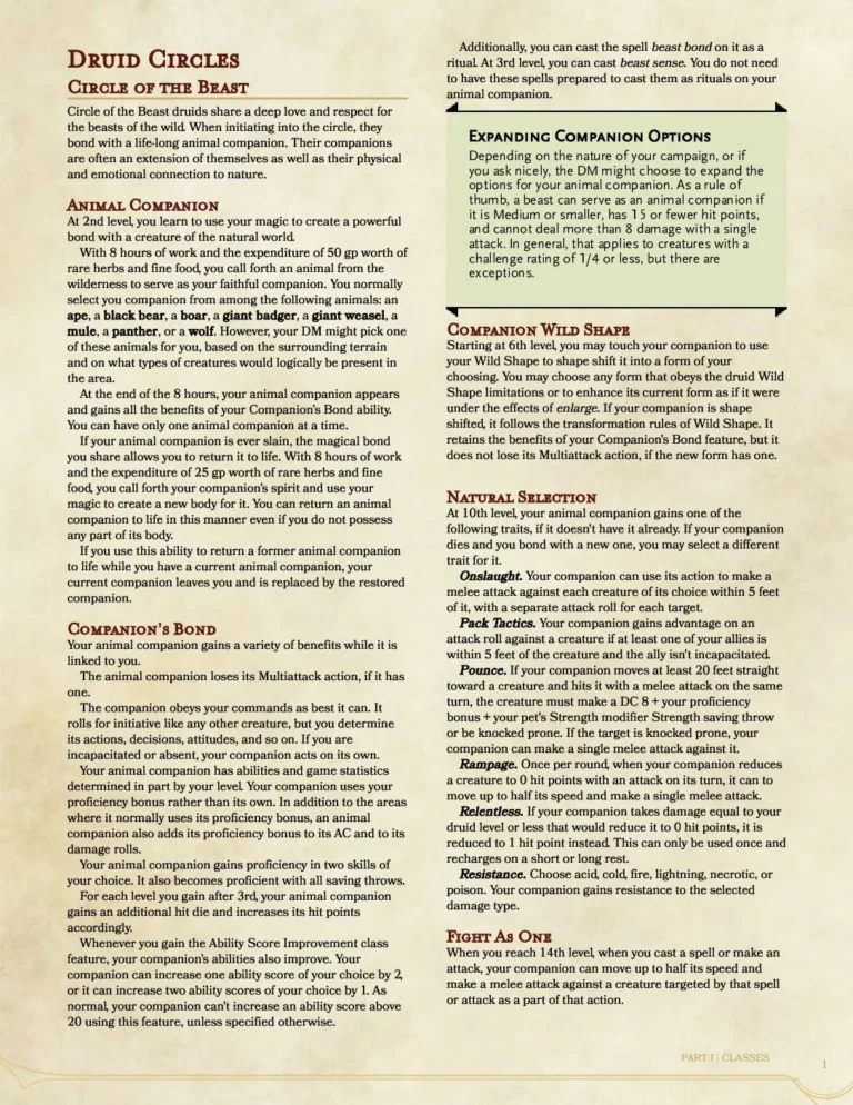 Stray Chow Chow - Druid Circle - Circle of the Beast UA Ranger