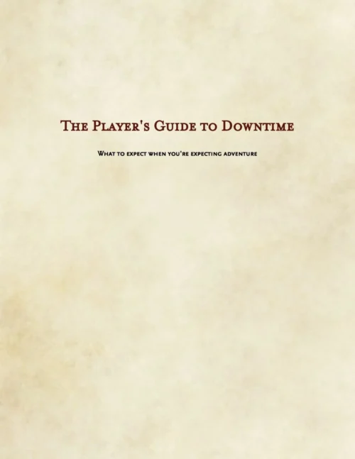 The Player's Guide to Downtime