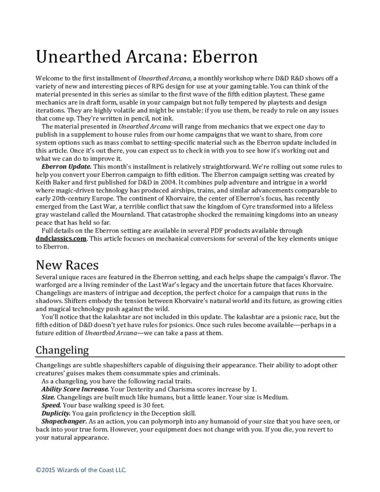 UA01 - Eberron