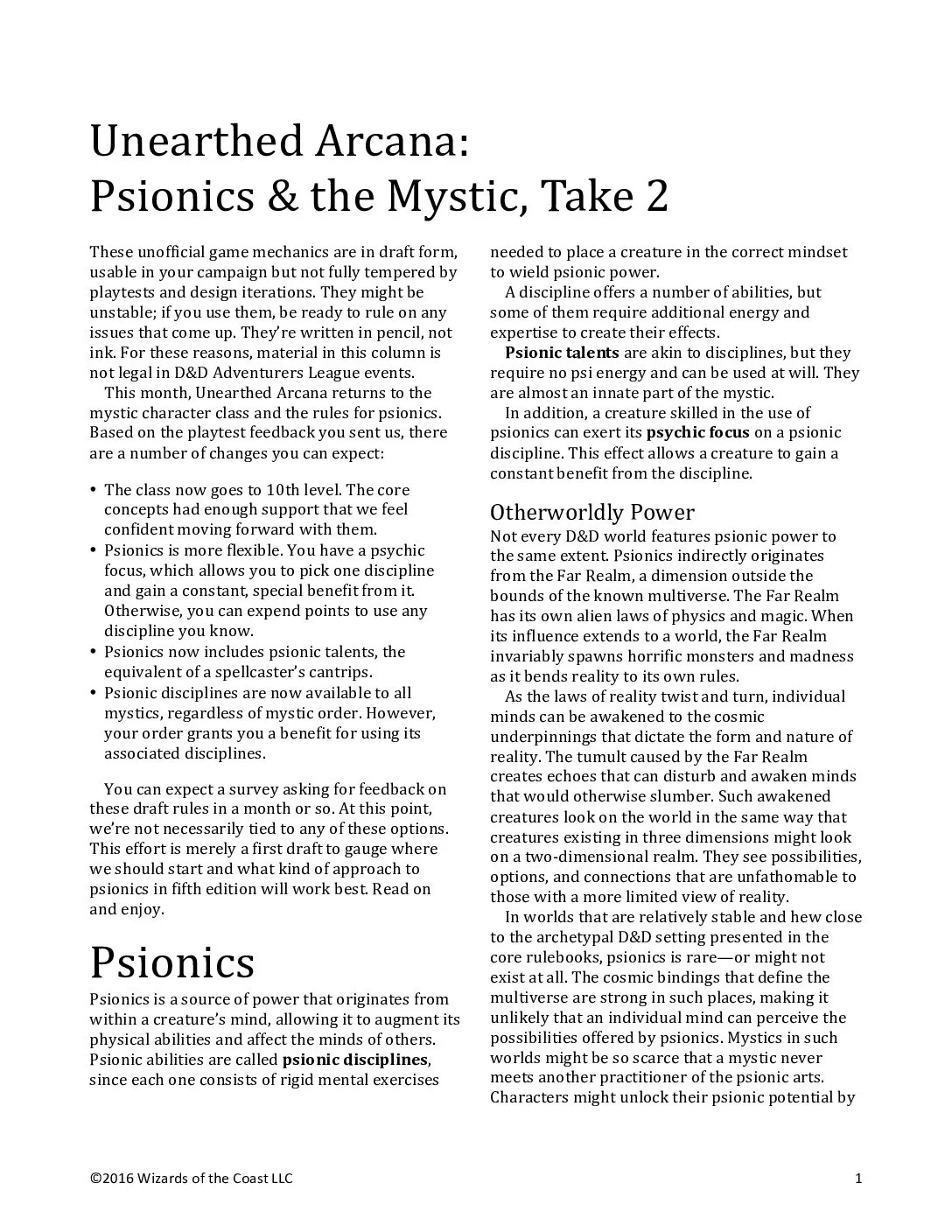 UA13 - Psionics and Mystic v2