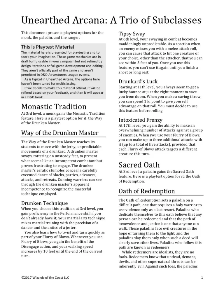 UA35 - Three Sub Classes
