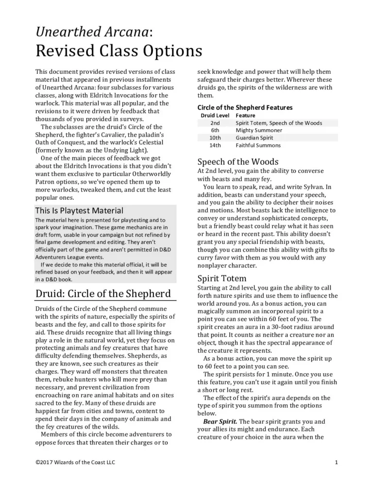 UA41 - Revised Class Options