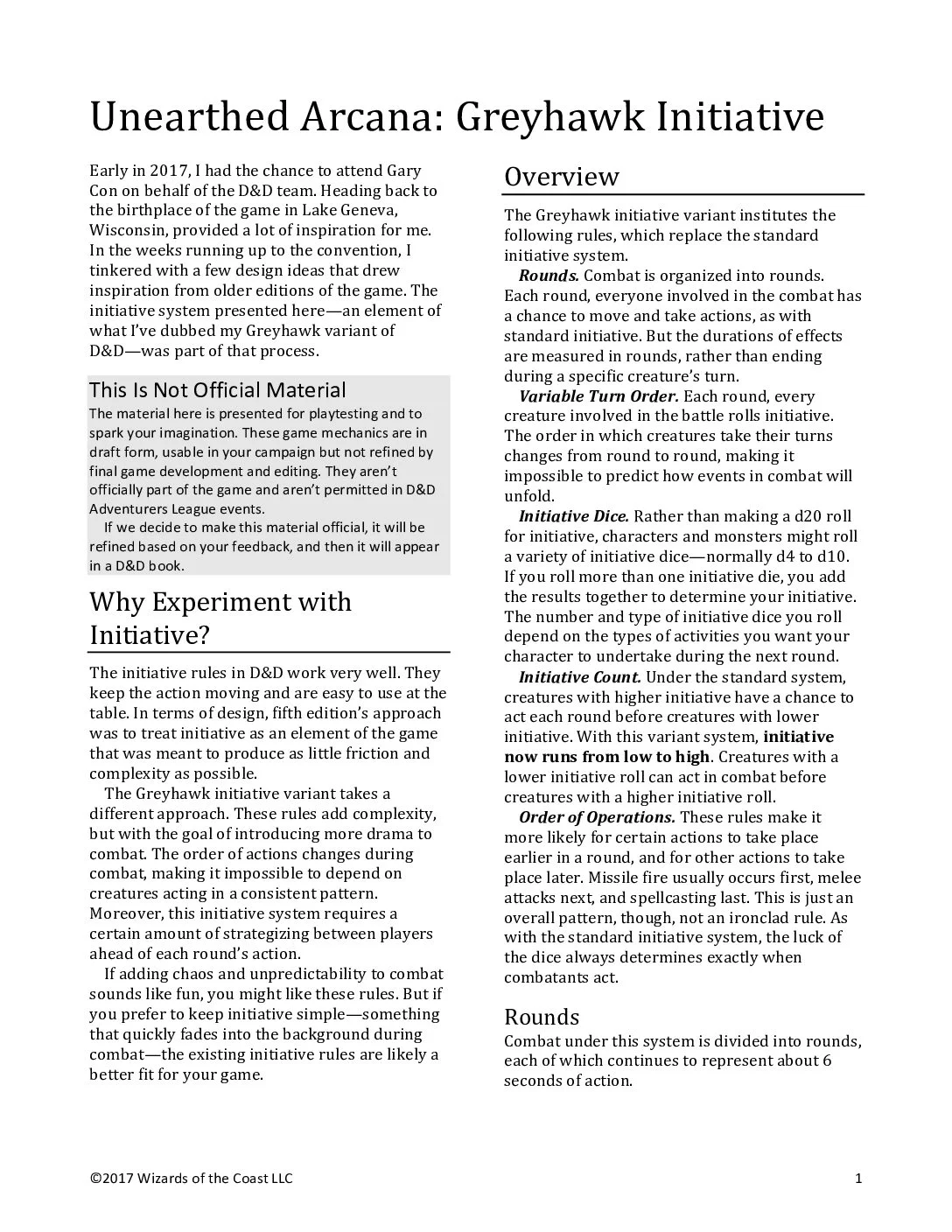 UA42 - Greyhawk Initiative