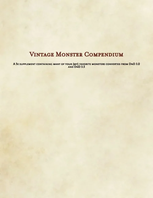 Vintage Monster Compendium