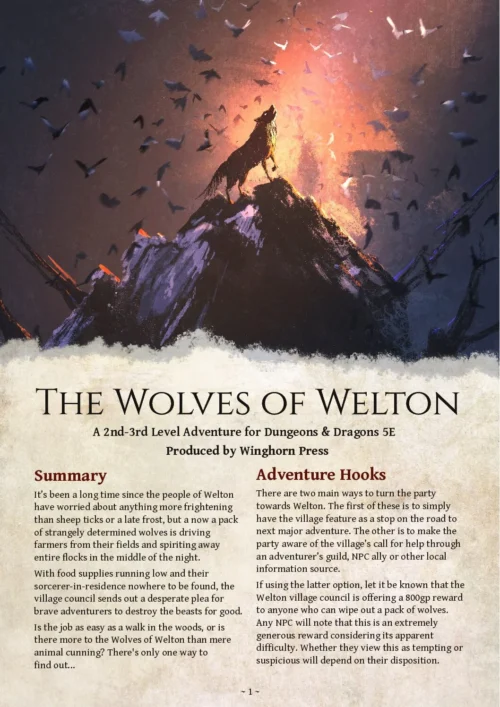 Winghorn Press - The Wolves of Welton